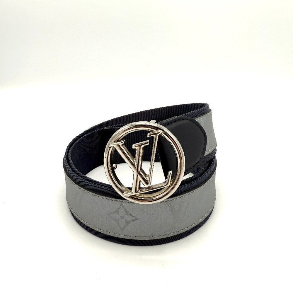 Louis Vuitton Monogram Metallic Grey Monogram Canvas Belt
